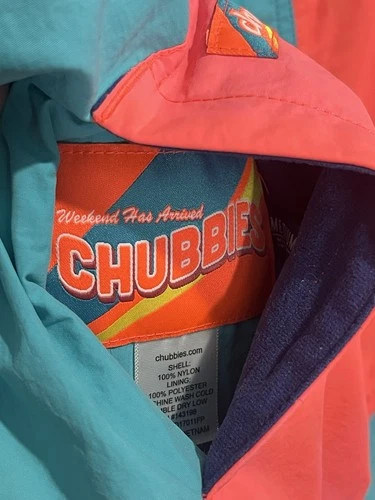 Chubbies Reversible Fleece Pullover Vest Adult Medium Aztec Neon Color Block image 8