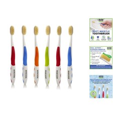 Value 6 Pack of Soft Flossing Manual Toothbrushes - For Sensitive Teeth  Gums