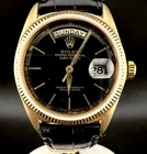 1961 Rolex Day-Date President Ref 1803 -Gloss Black Dial -18K Gold Vintage Watch