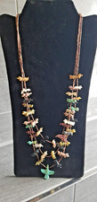 Collier geschnitzte Halbedelsteine -  Indianerschmuck -