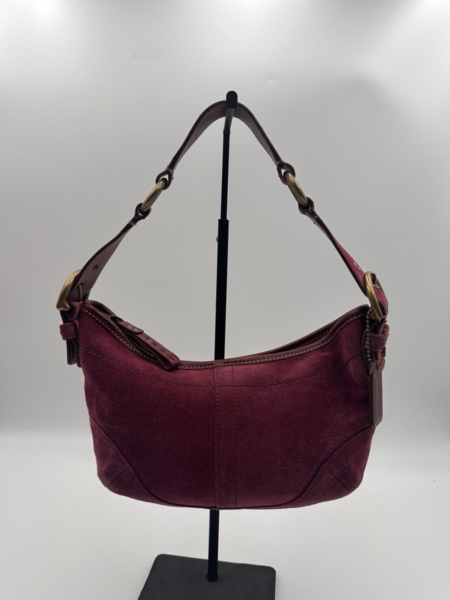 COACH 9658 Vintage Y2K Rare Plum Magenta Suede Soho Hobo Shoulder