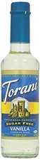 Torani Vanilla Sugar Free Syrup, 12.7 oz - Low Calorie Flavoring