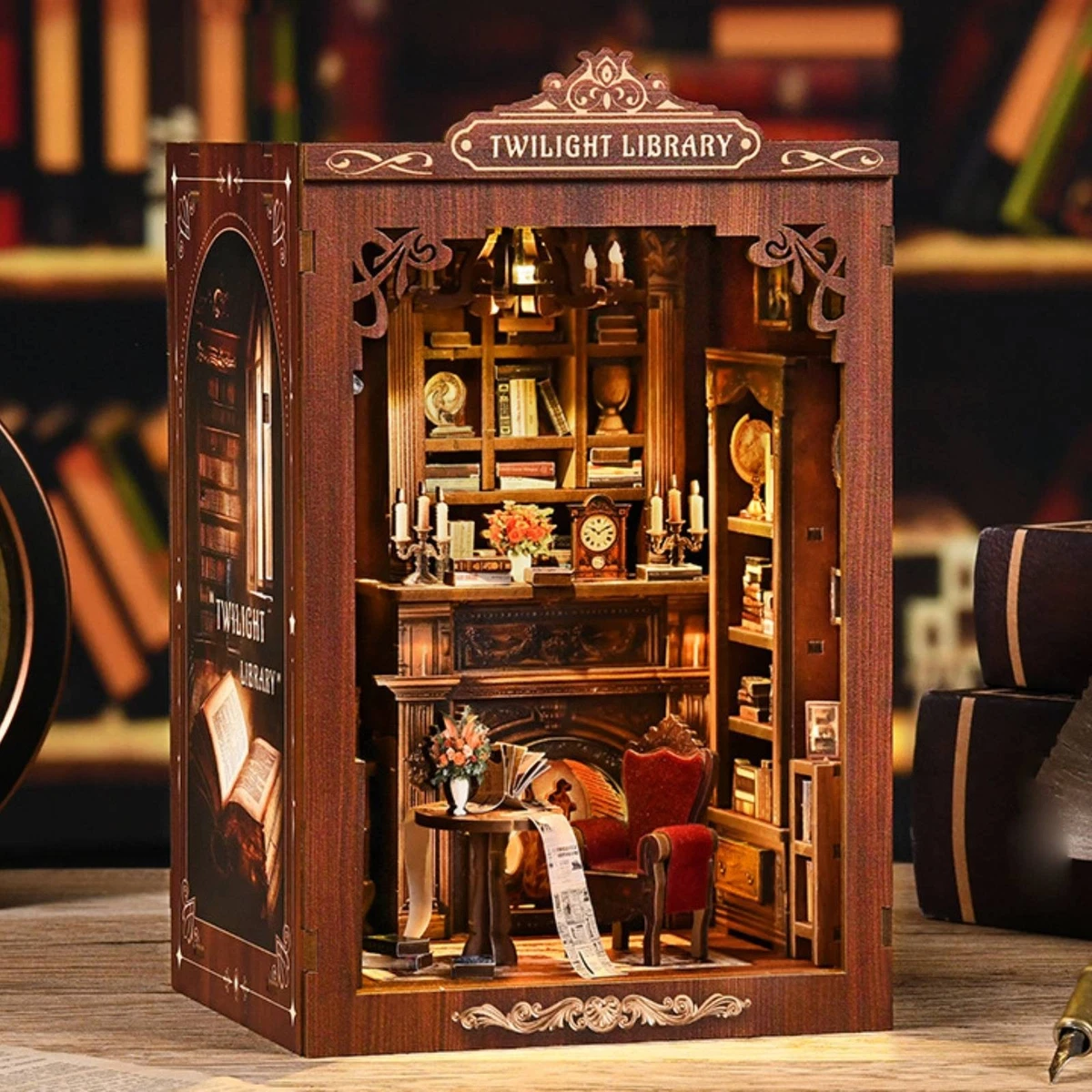 Book Nook Luz LED DIY Soporte de Letras Luz Cálida para Estantería
