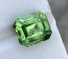 VS 8.02 CT Natural Green Rutile Peridot Gemstone Emerald Cut From Pakistan