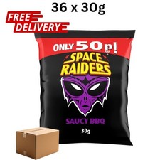 Space Raiders Saucy BBQ Crisps 36x30g/Free Delivery/Fast Moving Deal/Baked