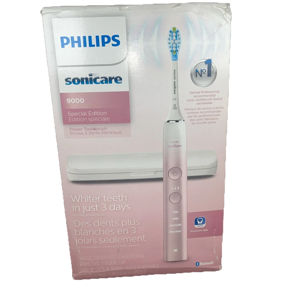 Cepillo de dientes recargable PHILIPS Sonicare 9000 edición especial, rosa/blanco Foto 3 de 4