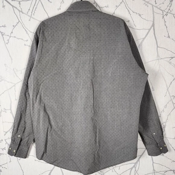Acorn by Bob Goldfeder Gray Dots Print Hexagon Snap Western Shirt | Men's L - Image 3 of 4