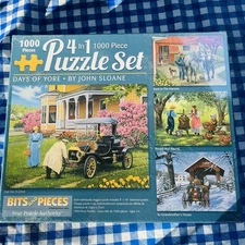 Bits and Pieces 4 in 1- 1000 Pc Puzzle 47120 John Sloane Days of Yore NEW SEALED