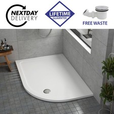 1200 x 800mm Right Hand Offset Quadrant Stone Resin Shower Tray with Waste