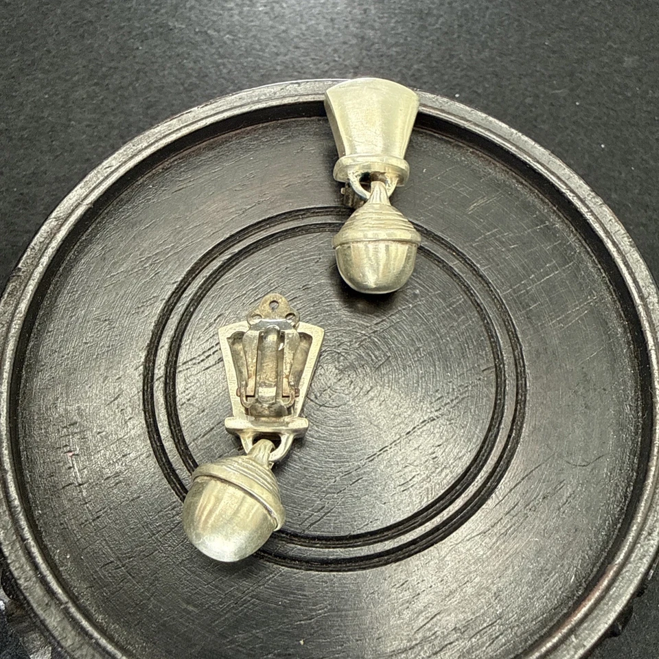 Lisa Jenks Earrings Geometric Dangle Clip On Sterling Silver 29 mm L x 13 mm W - Image 2 of 4