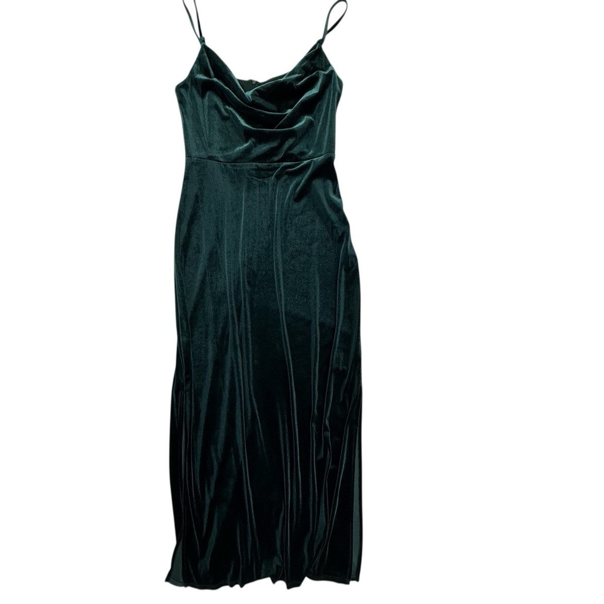 velvet green slip dress S+S Velvet Slip Dress-Green