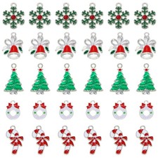 Tupalizy 30PCS Christmas Charms Xmas Tree Wreath Decorations Candy Cane Jingl...