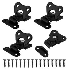 4-Pack Black Spring Loaded Butterfly Twist Latch and Keeper Metal Hardware Toggl