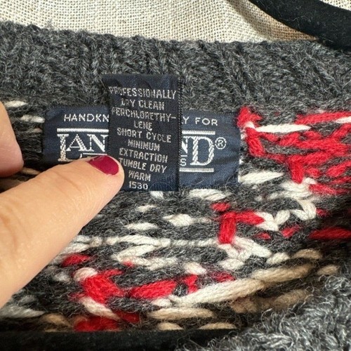 LANDS END Women's Small VTG Heavy Handknit Sweater 100% Wool Cozy Ski Lodge - Picture 6 of 10