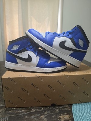 Jordan Air Jordan 1 Mid Blue White Black Boys' Sneakers US 7Y Leather 2024 