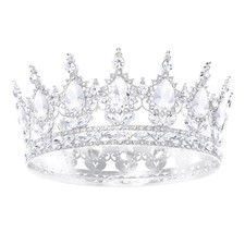 Queen Crown for Women Crystal Tiara for Women Rhinestone Wedding Silver