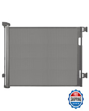 Retractable Baby Gate for Stairs, 33" H, 55" W - Pet  Dog Safety Mesh Gate