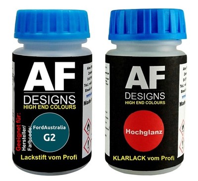 Lackstift für FordAustralia G2 Alpine Green Perl + Klarlack je 50ml Autolack Bas