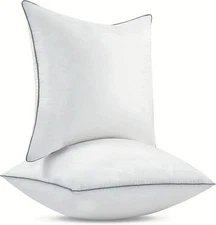 MDS 18 x 18 Throw Pillow Inserts (Set of 2) with 100% Cotton Cover & Welted E...