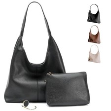 Slouchy Hobo Bag, Style with Shoulder Strap, Zippered Compartments (Classic B...