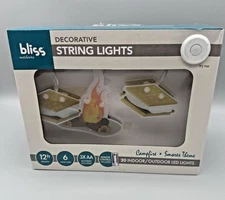 Camping Campfire String Lights Smores Theme Outdoors 12ft 20 LED Indoor Outdoor