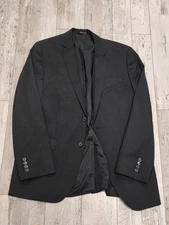 42R Men's Hugo Boss Blazer Striped Black Colombo Italian Wool Sport Coat