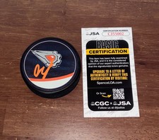 Vasily Podkolzin Signed Autographed Edmonton Oilers Reverse Hockey Puck JSA N1