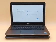 LOT of 2 Dell Chromebook 13 3380 Celeron 3855U  4GB  16GB eMMC  ChromeOS  NO A/C 