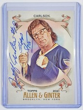 Jeff Carlson 2021 Allen & Ginter Signed Autograph Card Slap Shot Hanson Brother