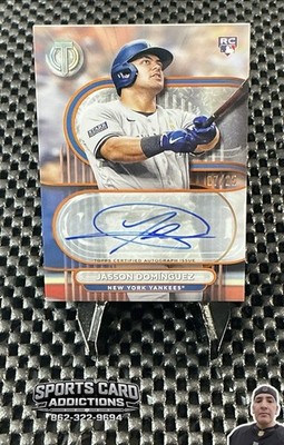 2024 Topps Tribute Jasson Dominguez Rookie On Card Auto Orange /25 RC #TA-JD