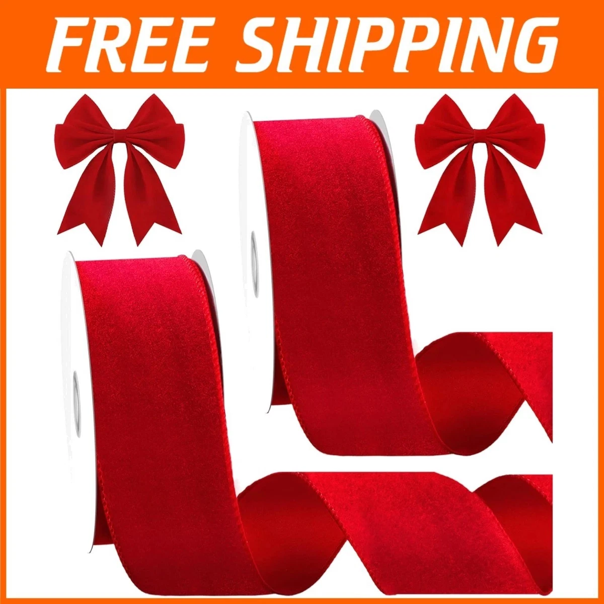 Cinta A Cuadros Rojos Y Blancos De 3/8 Pulgadas X 50 Yardas