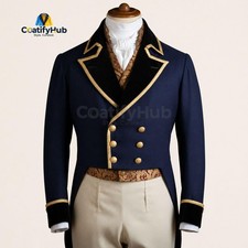 Men s Regency Tailcoat Royal Blue Victorian Coat.