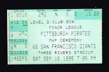 9/16/1996 Pittsburgh Pirates v Giantss Ticket Stub - BARRY BONDS & DEION SANDERS