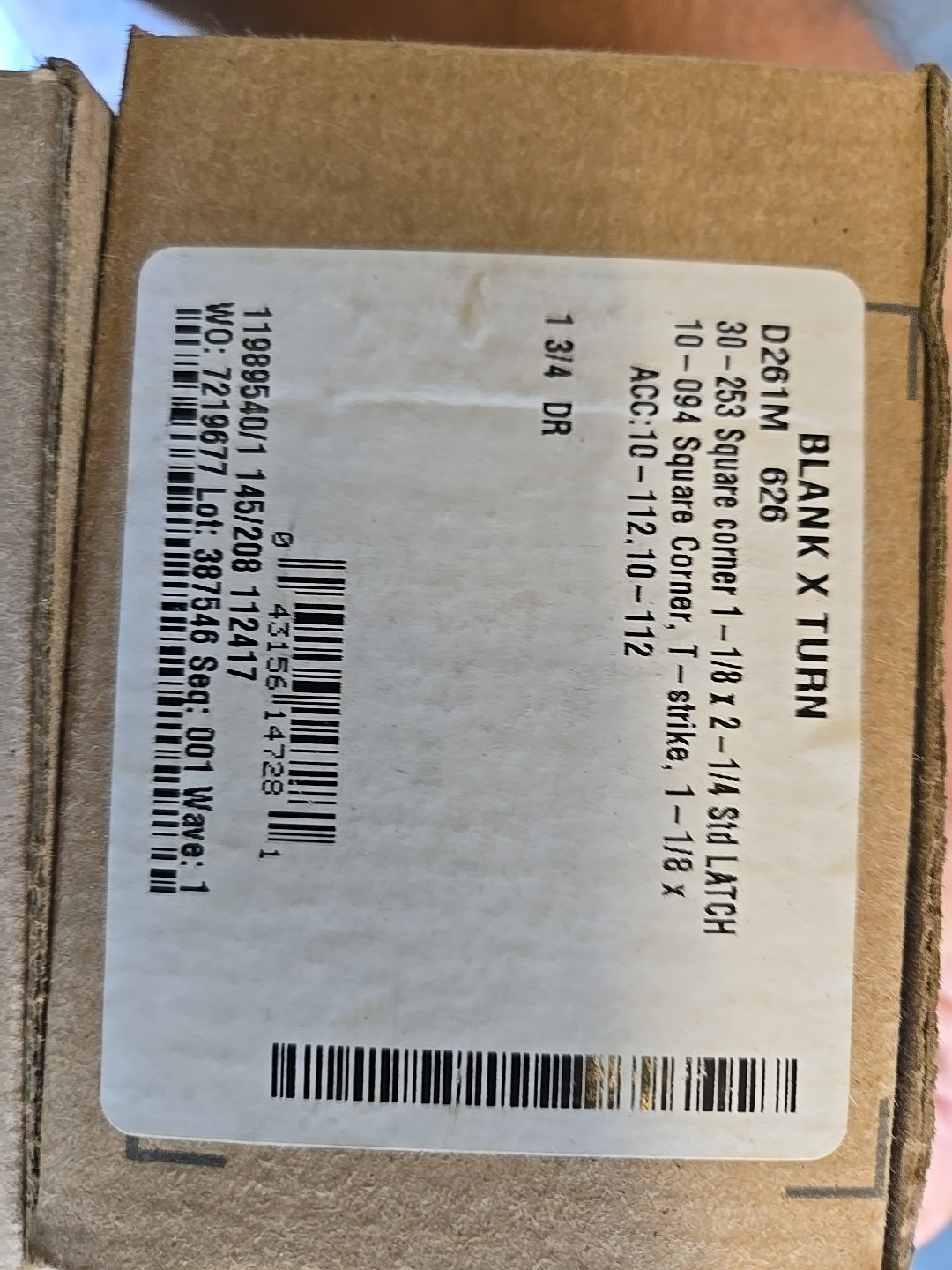 Falcon D261 M 626 Thumbturn Deadbolt X Blank Plate ADJ Backset -Satin Chrome