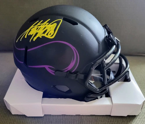 Adrian Peterson Signed Mini Minnesota Vikings Eclipse ALT Speed Helmet BAS