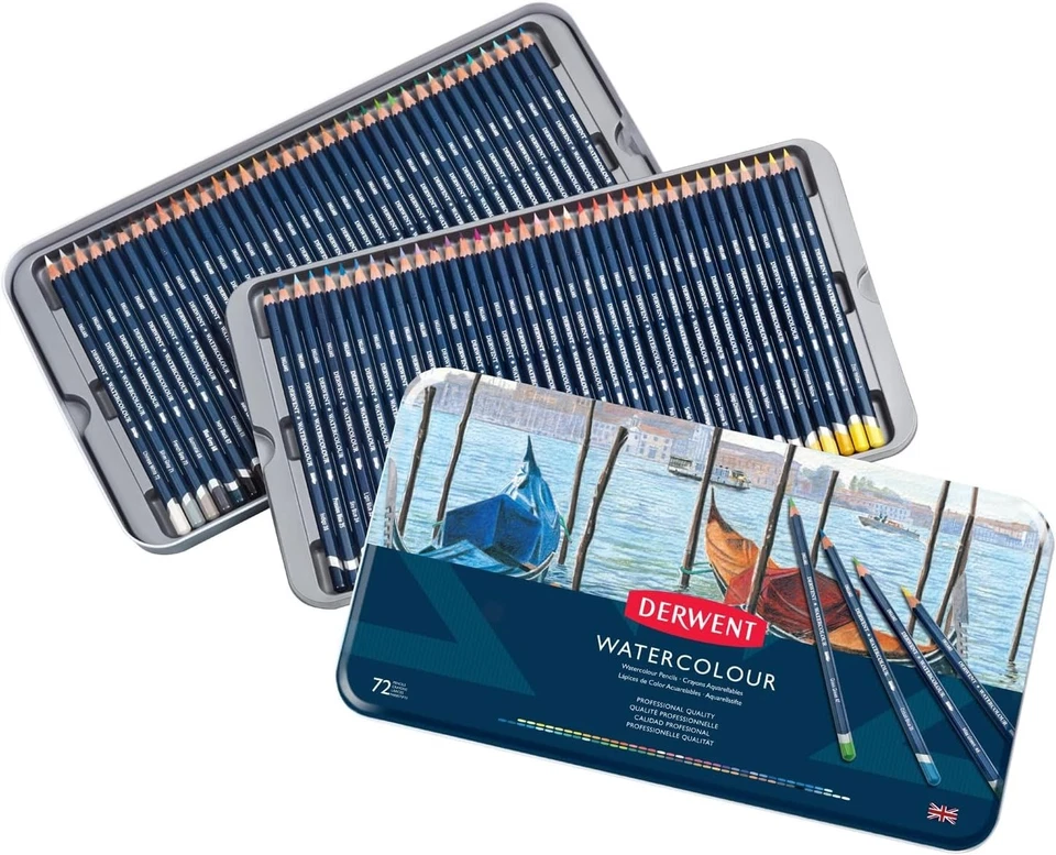 Lápices de acuarela de grado artista, 72 colores en lata de metal para facilitar la mezcla Foto 3 de 4