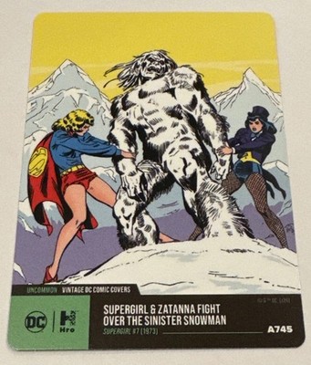 Supergirl & Zatanna Fight Snowman DC Comic Covers Card Physical Only Mint #A745