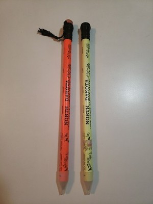 2 Vintage Souvenir Oversized Jumbo Pencils~ North Dakota Souvenirs