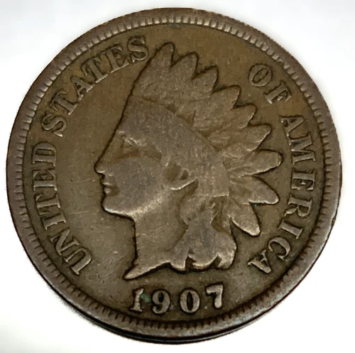 1907 Indian Head Cent Penny Good Condition 1c One Cent US Coin- 3403