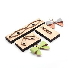Leather Bow Cutting Die Mold Wooden Punch Cutter for DIY Keychain Strap