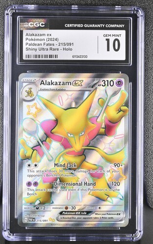 CGC 10 ALAKAZAM EX 215 PALDEAN FATES POKEMON