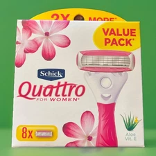 Schick Quattro Womens Razor for Shaving Refllls Razors for Women 8X Razors