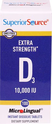 2 X Superior Source Extra Strength Vitamin D3 -- 10000 IU - 100 MicroLingual Ta