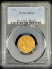 PCGS MS62 1909 Indian $5 Gold Eagle 0.2419 Oz Gold US Coin 44882291