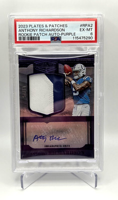 ANTHONY RICHARDSON 2023 Plates & Patches {RPA PURPLE PARALLEL /25} Rookie RC