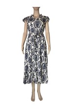 Cupshe Women's Navy Abstract Print Maxi Dress Size M - Summer, Beach Dress 032
