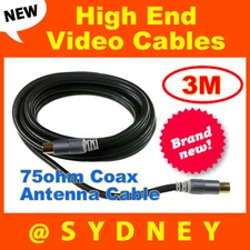 3m ISIX 75ohm Coax Antenna Cable with Adapter - Flylead Pal TV Aerial Cable