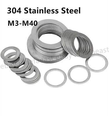 #ad #ad M3 M40 Stainless Steel Ultra Thin Flat Washer Ultrathin Shim Plain Gasket $8.59