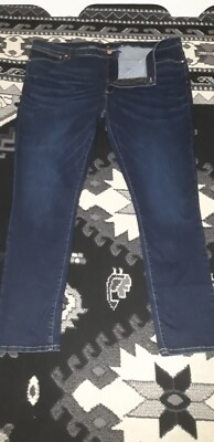 River island Men's Dark Blue Danny Super Skinny Jeans Size UK W48/L36  UK