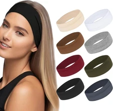 8 Headbands for Women Non Slip Women Sport Sweat bands Workout Gym Stretchy Hair